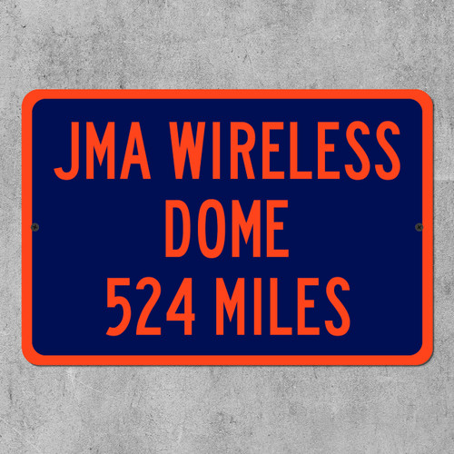 JMA Wireless Dome Custom Highway Distance Sign - Syracuse University Orange College Basketball Fan Gift