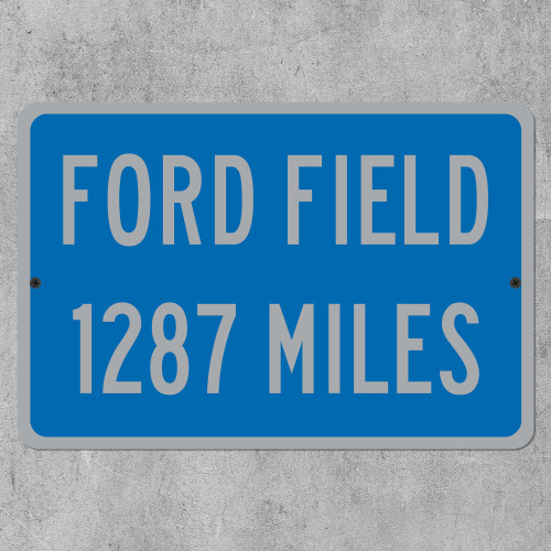 Ford Field Custom Distance Sign - Detroit Lions Football Fan Gift