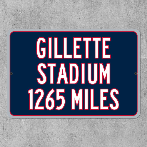 Gillette Stadium Custom Distance Sign - New England Patriots Football Fan Gift