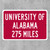 University Of Alabama Custom Distance Sign - Crimson Tide Fan Student Alumni Gift