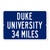 Duke University Custom Distance Sign - Duke Blue Devils Fan Student Alumni Gift