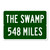 The Swamp Custom Distance Highway Sign - University of Florida Gators College Football Fan Gift