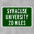 Syracuse University Custom Distance Sign - Syracuse Orange Fan Student Alumni Gift