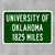 University of Oklahoma Custom Distance Sign - Oklahoma Sooners Fan Student Alumni Gift