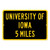 University of Iowa Custom Distance Sign - Iowa Hawkeyes Fan Student Alumni Gift