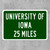 University of Iowa Custom Distance Sign - Iowa Hawkeyes Fan Student Alumni Gift