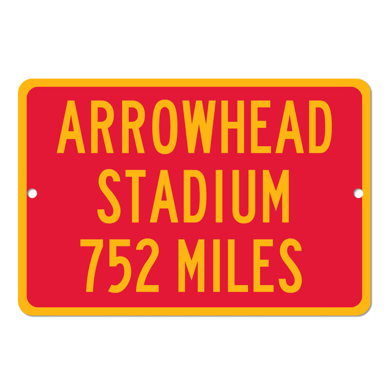 Arrowhead Stadium Custom Distance Sign - Kansas City Chiefs Fan Gift