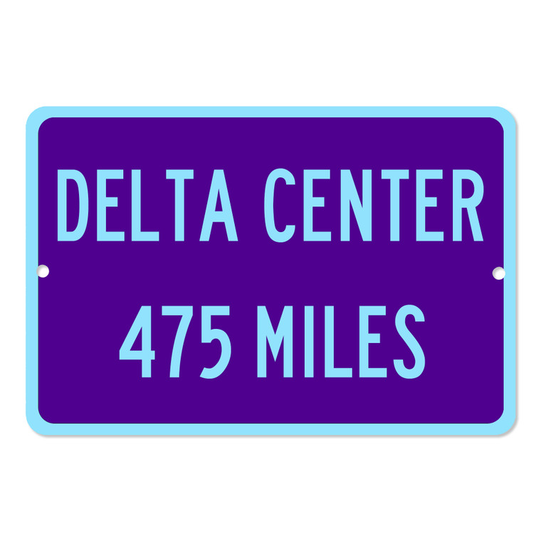 Delta Center Custom Distance Sign - Utah Jazz Fan Gift
