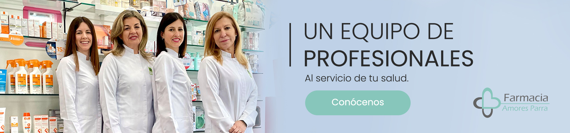 Equipo de profesionales de Farmacia Amores Parra, en Valencia