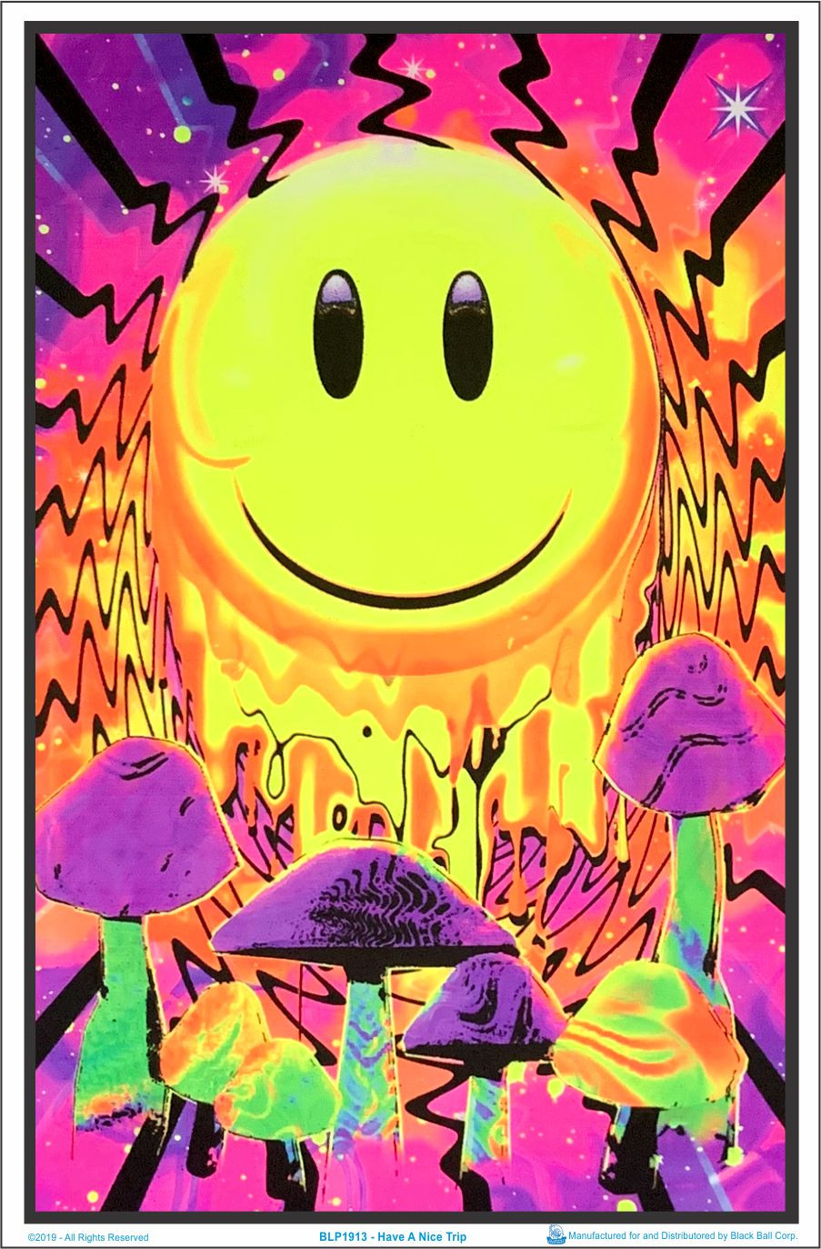 Have A Nice Trip Psychedelic Blacklight Poster - 23x35 Inch, Multi