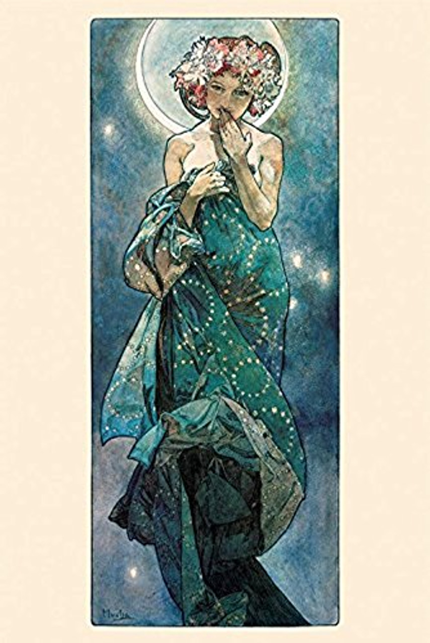 The Moon by Alphonse Mucha 36x24 Art Print Poster - The