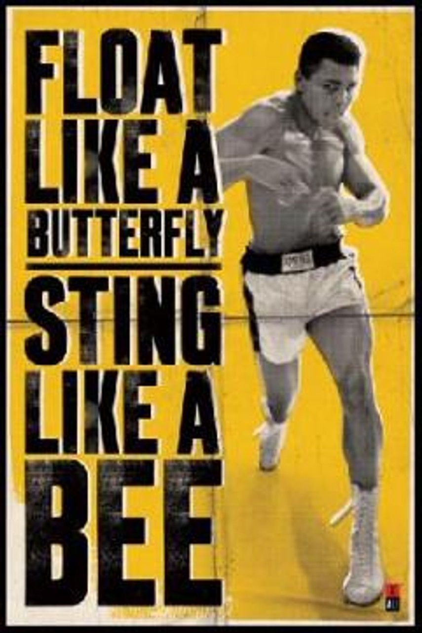 Muhammad Ali Float Like A Butterfly Sting Like A Bee Poster 24 X 36 The Blacklight Zone