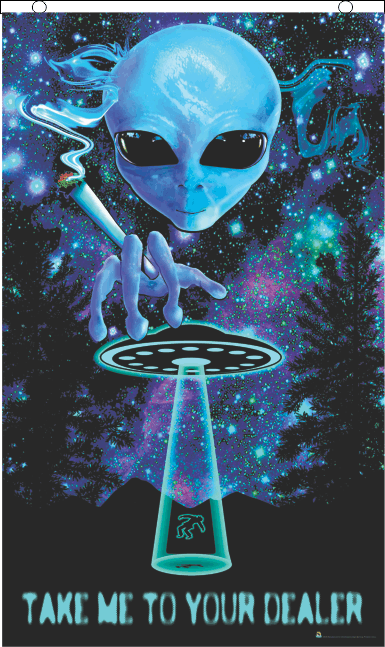 Take Me to Your Dealer - Blacklight Reactive Poster Flag - 3x5 ft