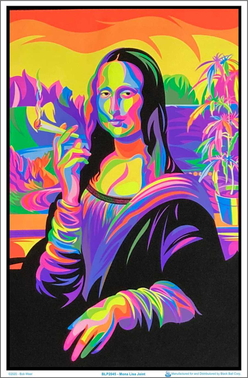Mona Lisa Joint Blacklight Poster - Flocked - 23