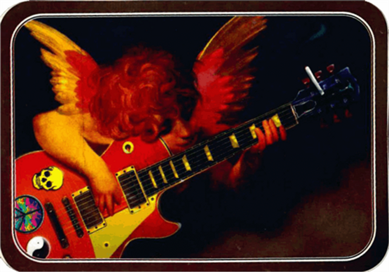 Sticker Angel Guitare - Autocollant Angel Guitare