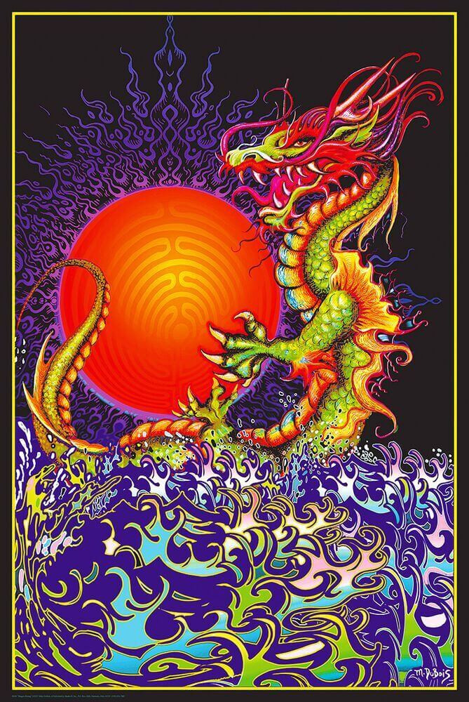 Dragon Rising Non-Flocked Blacklight Poster 24