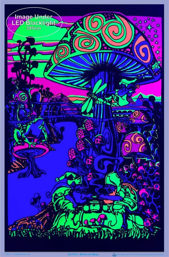 Mushroom Magic Blacklight Poster 23