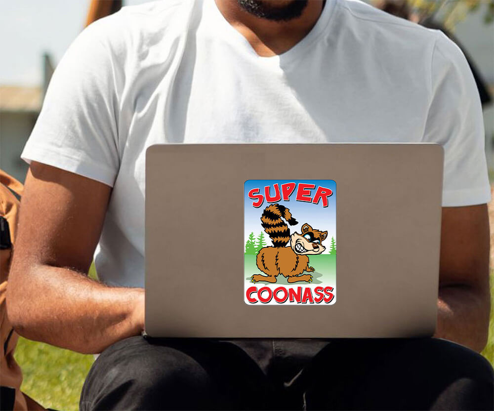 Super Coonass - Postcard Sized Vinyl Sticker 5.5