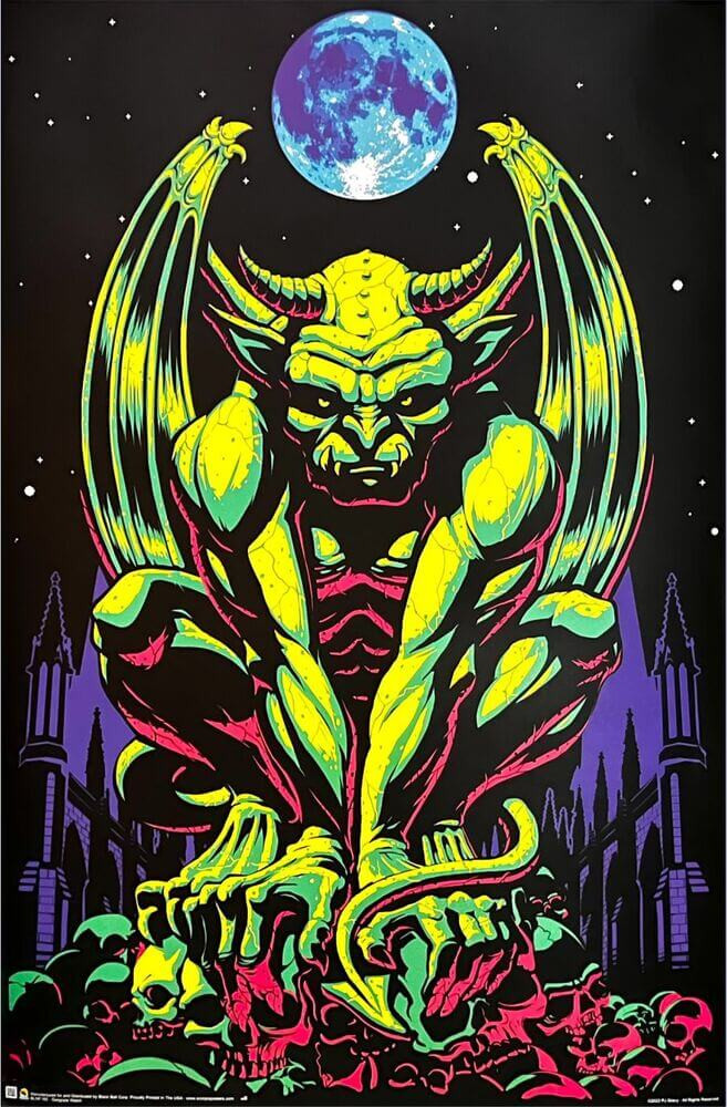 Gargoyle Watch Non-Flocked Blacklight Poster - 24