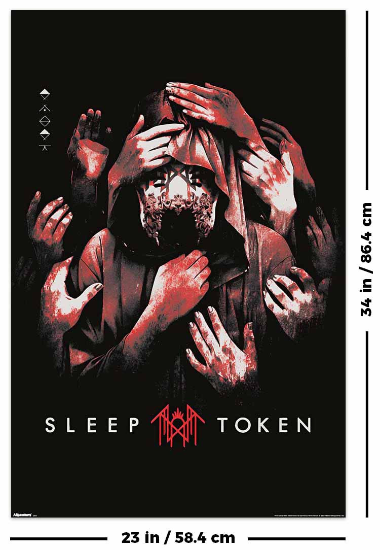 Sleep Token - Grabbing Hands Red Music Poster - 23.375