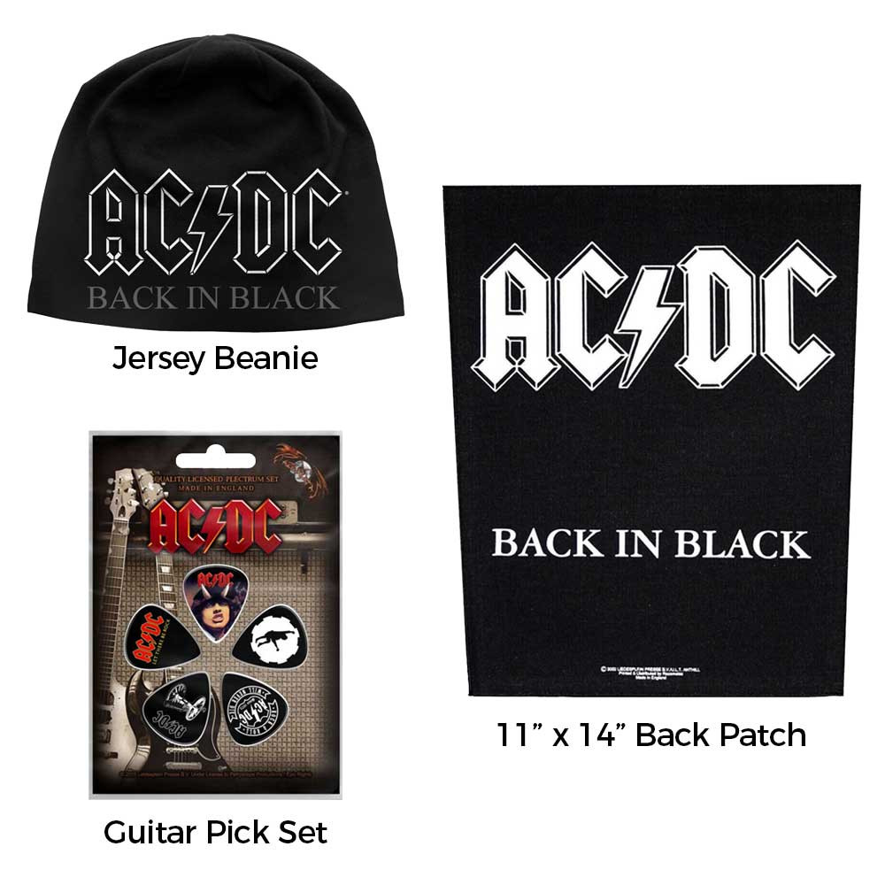AC/DC Officially Licensed Gift Set - 1 Beanie, 1 Back Patch, 1 Set of ...
