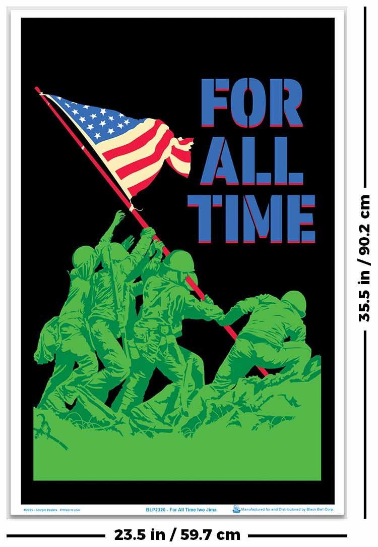 For All Time Iwo Jima Flocked Blacklight Poster - 23