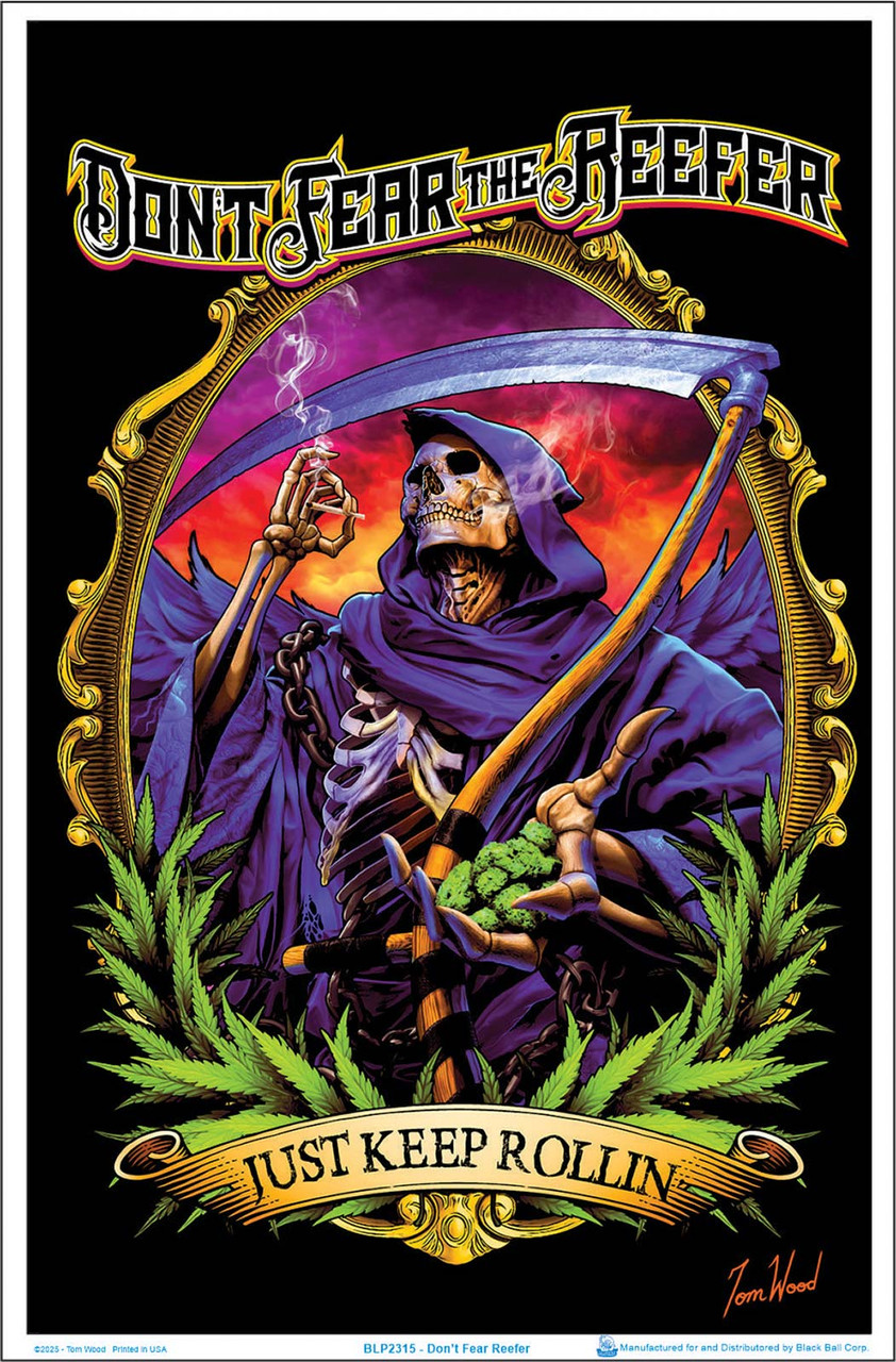 Don't Fear the Reefer by Tom Wood Flocked Blacklight Poster - 23