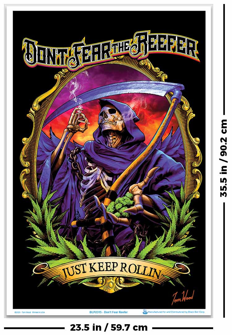 Don't Fear the Reefer by Tom Wood Flocked Blacklight Poster - 23