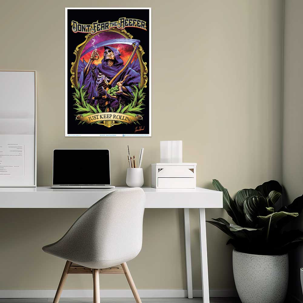 Don't Fear the Reefer by Tom Wood Flocked Blacklight Poster - 23