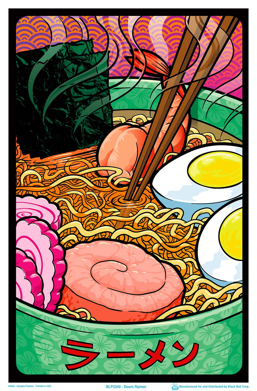 Doom Ramen Flocked Blacklight Poster - 23