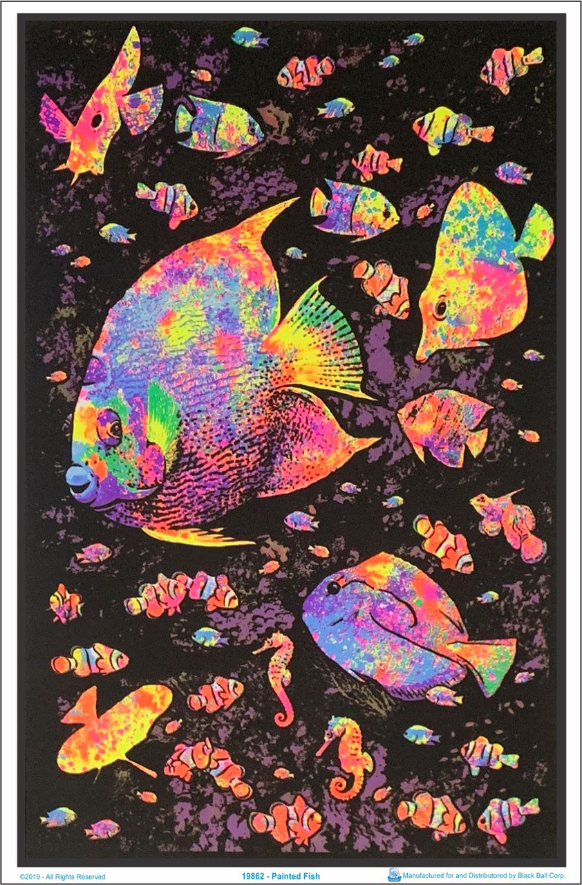 Painted Fish Black Light Poster 23 x 35 - The Blacklight Zone