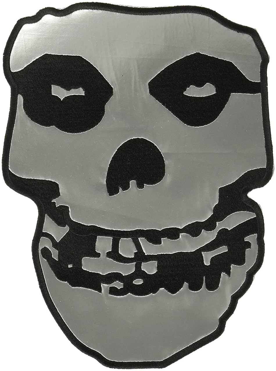 Misfits Skull - Silver Vinyl with Embroidered Edges Back