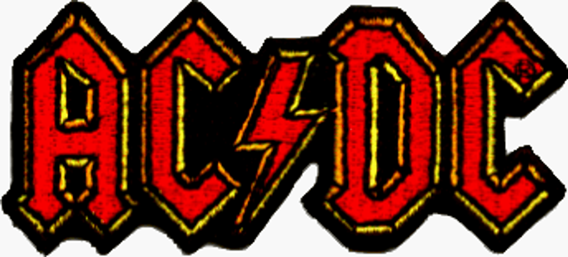 AC/DC Iron On Embroidered Patch 3.5" x 1.5" The Blacklight Zone