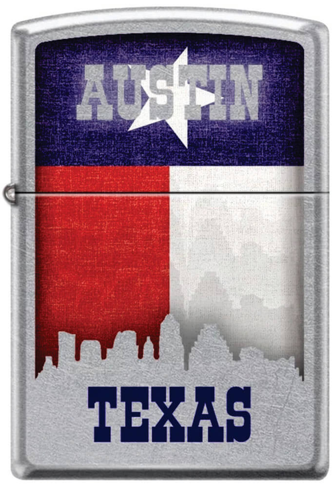 Austin with Skyline Street Chrome Zippo Lighter The Blacklight Zone