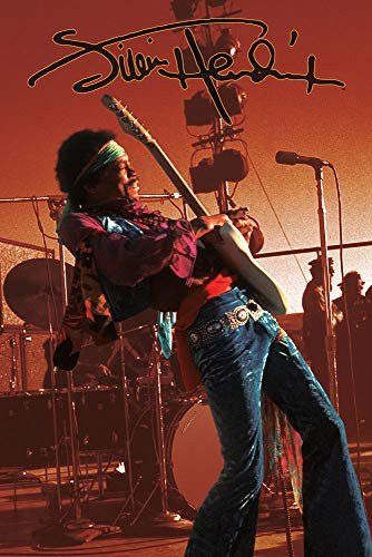 Jimi Hendrix Live on Stage Poster 24 X 36 Inches - The Blacklight Zone