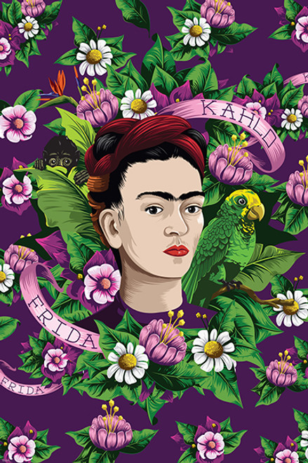 Frida Kahlo ?û Parrot Poster 24" x 36" Image