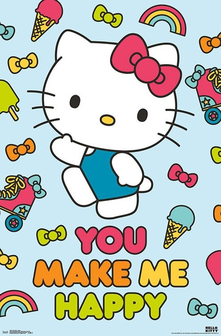 Hello Kitty - Happy Poster - 22.375"' x 34"' Image