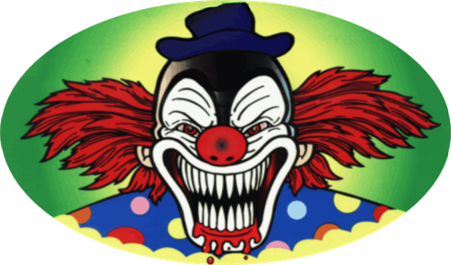 Evil Clown - 4.5" x 6" - Sticker