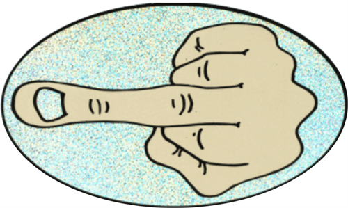 Middle Finger - Sticker - 6" x 3 1/2"