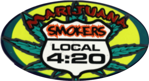 Marijuana Smokers Local 4:20 - 3 1/2" X 2 1/2" - Sticker