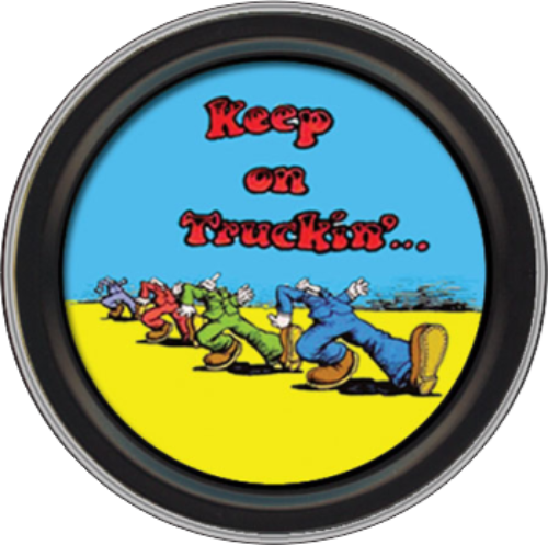 Stash Tins - R. Crumb - Keep On Trucking 3.5" Round Storage Container