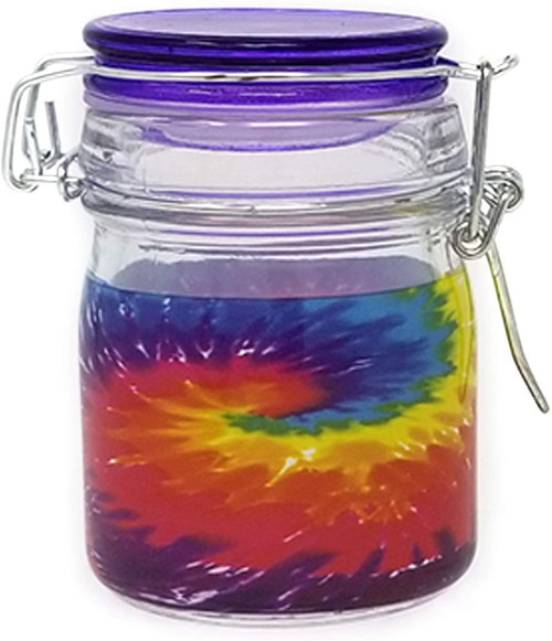 Airtight Glass Stash Jar 5 Oz - Tye Dye Design