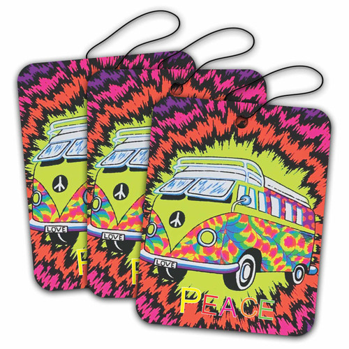 Road Rage Air Freshener - Cherry Scent - Peace Bus - 3 Pack