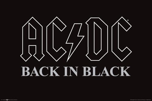 AC/DC Back in Black Poster - 36" x 24"