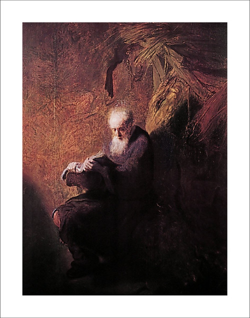 Philosopher Reading by Rembrandt Poster - 22" x 28"