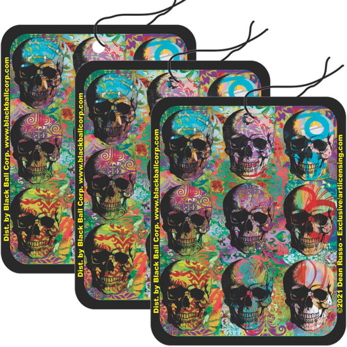 Skulls by Dean Russo Road Rage Air Freshener - Vanilla Scent - 3 Pack