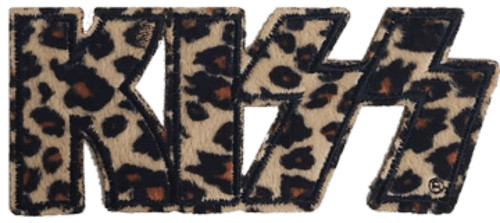 Kiss Leopard Logo - Embroidered Fuzzy Patch 5"x2"
