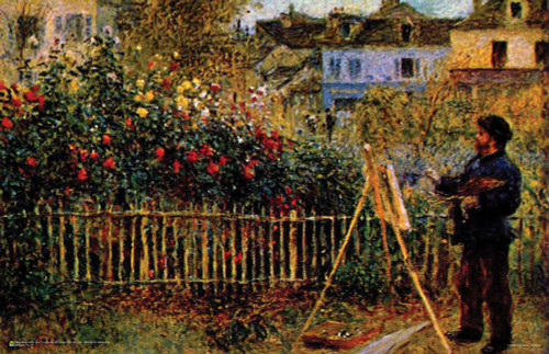 Claude Monet - Monet Painting in His Garden in Argenteuil Poster 17" x 11"