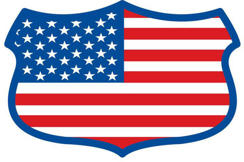 USA Shield Flag - Postcard Sized Vinyl Sticker 6" x 4.25"