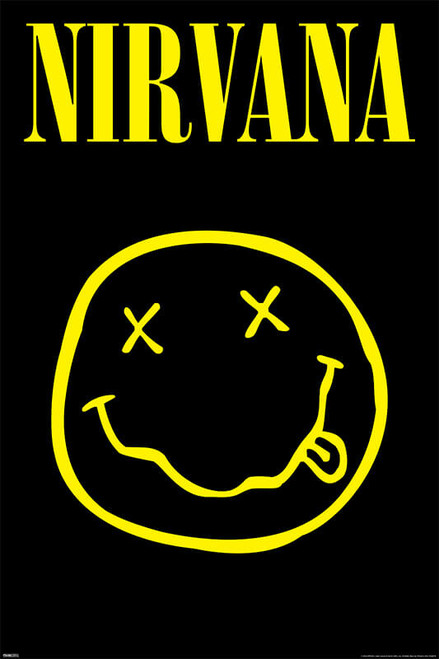 Nirvana Smiley Face Poster - 24" x 36"